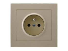 KIER Gniazdo pojedyncze z uziemieniem beżowy GP-1WZ/01 OSPEL