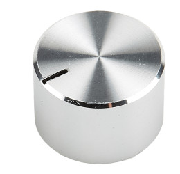 Pokrętło potencjometru oś: 6.4mm średnica: 18mm Okrągłe Aluminium Srebrny RS PRO