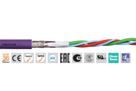 Kabel magistrali chainflex CFBUS.PUR liczba żył 8 0.15 mm² 25 AWG Ekranowane Igus Fioletowy 100 m Poliuretan