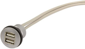 Złącze USB A to A Montaż na panelu Żeński 2.0 2-portowe