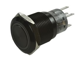 Przełącznik; przyciskowy; LAS1-AGQ-11ZE/O/12V/A; ON-ON; 1 tor; podświetlenie LED 12V; pomarańczowy; ring; bistabilny; na panel;