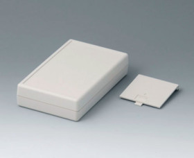 ABS shell housing, (L x W x H) 88 x 77 x 33.5 mm, gray white (RAL 9002), A9408757