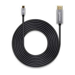 Manhattan 354851 DisplayPort USB-C Cable Black Grey 3m Gold Connectors