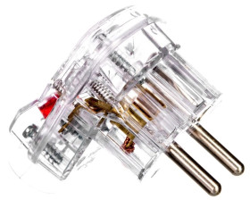 Wtyczka kątowa rozbieralna z przełącznikiem i wskaźnikiem z/u 16A 2P AWA-ŁK transparentna 51.22