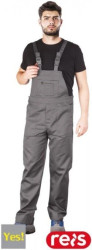 Spodnie robocze ogrodniczki BHP YES szare TRWAŁE rozmiar 46