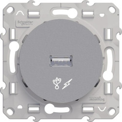 Odace Gniazdo USB 5VDC aluminium S53D408