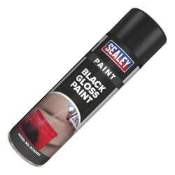 Sealey SCS025 Black Gloss Paint 500ml Pack of 6