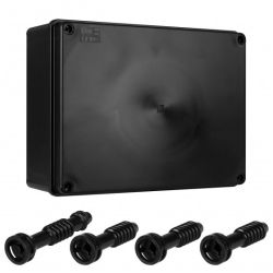 Skrzynka hermetyczna IP65 Puszka instalacyjna 190x140x70mm bezhalogenowa czarna UV S-BOX 416C