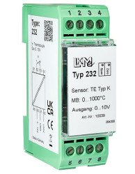 Przetwornik temperatury wy: Typ K we: 0 → 10 V 24 V DC