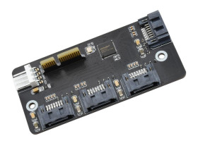 Waveshare PCIe TO 4-Ch SATA 3.0 Expander, 6Gpbs High-speed SATA Interface, Supports CM4