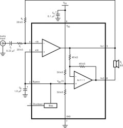 1.1-W, mono, analog input Class-AB audio amplifier