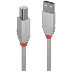 LINDY 36682 USB cable USB 2.0 USB-A to USB-B Grey 1m