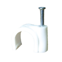 Uchwyt kablowy z gwoździem FLOP-12 okrągły wbijany fi 12mm (100szt.) biały 27.12 ELEKTRO-PLAST