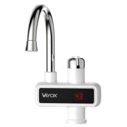 Przepływowy podgrzewacz wody pionowy, wyświetlacz, biały VA0230 VAYOX