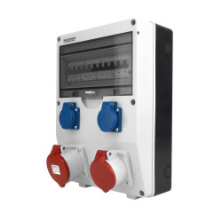 Rozdzielnica budowlana Walter-Kraft-S/FI 32A/5P 16A/5P 2x230V Schuko KW-0010-D