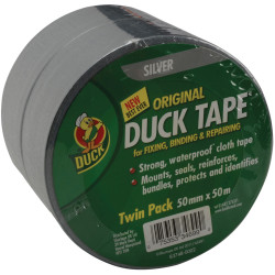 Duck Tape&#xAE; 211115 Original 50mm x 50m Silver (Pack of 2)