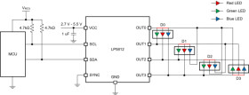 4 x 3 matrix RGB LED driver with I2C and auto animation control