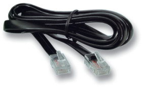 Telephone cable, RJ12 plug, straight to RJ12 plug, straight, 6 m, black, K2406SW.6
