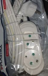 Przedłużacz 2-gniazda z/u 10A 5m biały, PS-270/5,0 BIAŁY