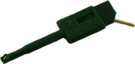Miniature clamp test probe, green, max. 1 mm, L 35 mm, CAT O, pin 0.64 mm, 974201104