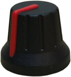 PSP 49009-R 49009-R Pokrętło ze wskaźnikiem czarny, czerwony (Ø x W) 18.8 mm x 15.24 mm 1 szt.