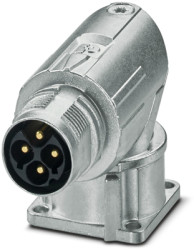 Surface-mounting plug, M17, 4 pole, crimp connection, standard/ONECLICK quick locking system, angled, 1628519