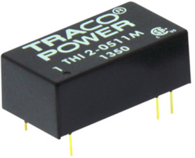 DC converter, 4.5-5.5 VDC, 2 W, 1 output, 12 VDC, 66 % efficiency, THI 2-0512M