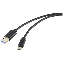 Renkforce RF-5720404 USB cable Black 1.00 m USB-C to USB-A USB 3.2 Gen 2