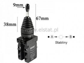 Przełącznik Joystick OFF+ 2x NO stabilny, plastik