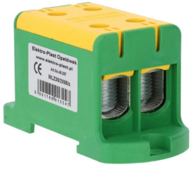 Blok rozdzielczy-odgałęźny 2x1-biegun AL/CU 16-95mm2 żółto-zielony montaż płaski i na szynę TH WLZ35/2x95/z 48.297