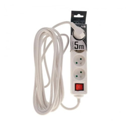 Przedłużacz mieszkaniowy LOGAN White 4-krotny z/u 5m z włącznikiem EDO777670