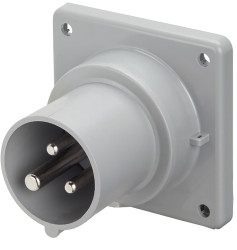 Złącze przemysłowe - zasilające 16A Wtyczka 110 V 2P + E Męski Scame Żółty Montaż na panelu IP44