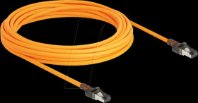 80415 LED patch cable, Cat.6a, S/FTP, USB Type-C, orange, 7.5m