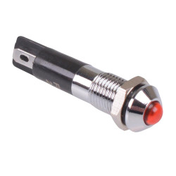 Red LED 8mm Metal Panel Indicator Light 24V