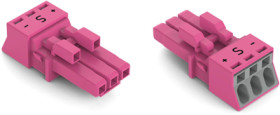 Socket, 3 pole, push-in, 1.5 mm², pink, 890-283/082-000