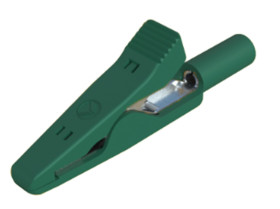 Zacisk krokodylkowy 8A izolowany 4mm Zielony Hirschmann Test & Measurement