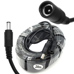 Kabel DC 2,1/5,5 Przedłużacz 20m wtyk-gniazdo w wersji HQ