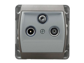 GAZELA Gniazdo antenowe RTV-SAT srebro + tytan GPA-JS/m/18/23 OSPEL