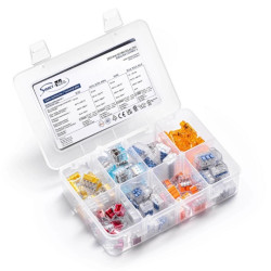 Zestaw szybkozłączek wtykowych Simet SCP, z dźwignią SCL i przelotowej SCS2 COMBO 3 - 4mm 450V - Idealna Szybkozłączka - 80szt.