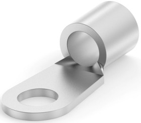 Uninsulated ring cable lug, 13-15 mm², AWG 6, 6.3 mm, M6, metal, 130554