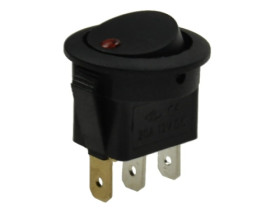 IRS101E-8C/DR przełącznik kołyskowy podświetlany 12V, czerwony stabilny ON-OFF