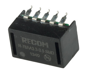 Regulator przełączający, Uwy 3.3V dc Powierzchnia, Iwy 500 mA, Recom, R-78AA-0.5 1