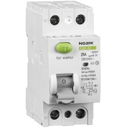 WYŁĄCZNIK RÓŻNICOWOPRĄDOWY, 6 KA, 40A, 30MA, 2P TYP AC EX9L-N Noark 108315