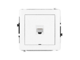 DECO Mechanizm gniazda komputerowego pojedynczego 1xRJ45, kat. 6, 8-stykowy, bez pola opisowego biały mat 25DGKBO-3 KARLIK