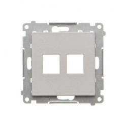 Simon 55 Pokrywa gniazd teleinformatycznych na Keystone płaska podwójna (moduł) Aluminium mat TKP2.01/143