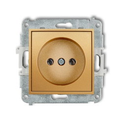 MINI Mechanizm gniazda pojedynczego bez uziemienia 2P (bez przesłon torów prądowych) złoty 29MGP-1