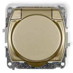 TREND Gniazdo bryzgoszczelne z/u (klapka złota) złoty 6GPB-1zp