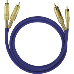 Oehlbach 2032 NF 1 Master RCA Audio Cable 2x RCA to 2x RCA 1.00m Blue GoldPlated