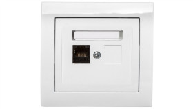 Kier Gniazdo Komputerowe Pojedyncze Rj45 Kat.6 Białe Gpk-1W/K6/00
