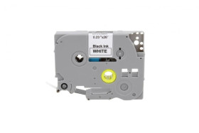 Taśma Tze-211 do drukarki Brother 6mm 8m biała taśma czarny nadruk